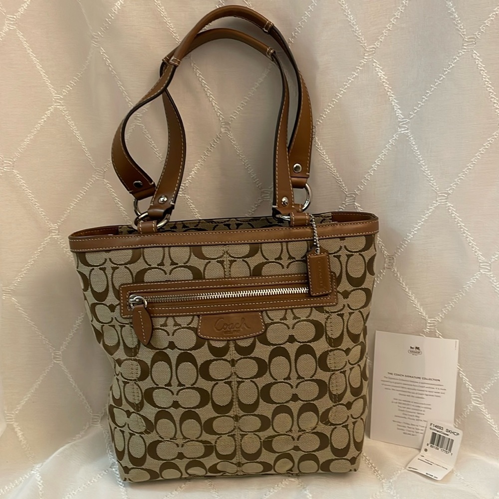 Coach Penelope Khaki/Copper Tote Brand New